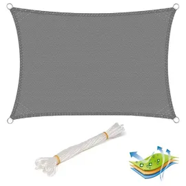 Woltu Sonnensegel HDPE 3x4 m Grau