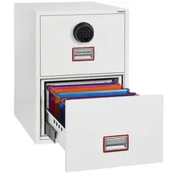 Hängeregistraturenschrank 2 Laden weiß PHOENIX FS2252F Stahl, Feuerschutz