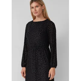 s.Oliver Midi-Samtkleid mit U-Boot-Ausschnitt - schwarz - 32