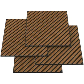 [neu.holz] Akustik-Wandpaneel Vang Teakoptik 12 St. 60 x 60 x 2 cm