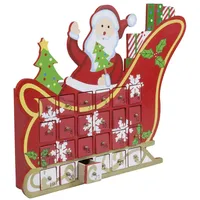 Adventskalender ungefüllt Weihnachtskalender Schlitten Holz selbst befüllen