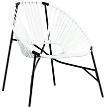 vidaXL Gartenstuhl in Ei-Form 69 x 83,5 x 82 cm schwarz/weiß 1 St.