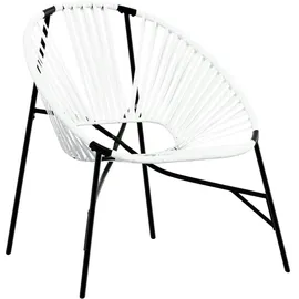 vidaXL Gartenstuhl in Ei-Form 69 x 83,5 x 82 cm schwarz/weiß 1 St.