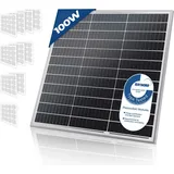 Solarpanel Monokristallin - 4er, 100 W, 18 V für 12 V Batterien, Photovoltaik, Ladekabel, Silizium - Solarzelle, Solaranlage für Wohnwagen, Camping