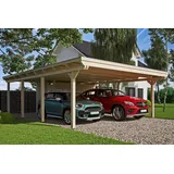 SKANHOLZ Carport Emsland 6,13 x 8,46 m unbehandelt mit Abstellraum