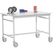Manuflex Beistelltisch mobil PVC Hellgrau 1000 x 800 x 850 mm
