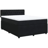 vidaXL Boxspringbett mit Matratze Schwarz 160x200 cm Samt