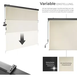Tectake Senkrechtmarkise 15 x 12 cm Beige Aluminium