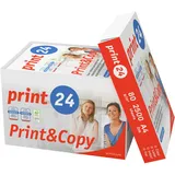 print24 Druckerpapier Kopierpapier 2500 Blatt 5 x 500 A4 80g Premium Hochweiß CIE 160 Testsieger PEFC Umweltzertifikat