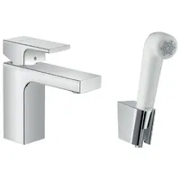 Hansgrohe Vernis Shape Waschtischarmatur mit Handbrause Bidette, verchromt 71216000