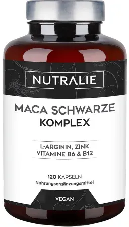 Nutralie Maca Negra Komplex 24000mg Mit Vitamin B6 Und B12 Energie 120 Kapseln