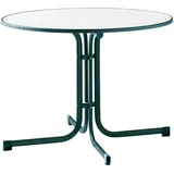 Sieger Boulevard-Klapptisch mit mecalit-Pro-Platte Ø 100 x 72 cm smaragdgrün/marmordekor weiß