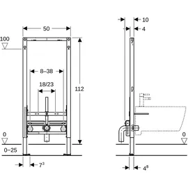 Geberit Duofix Unterputz Bidet Element 112 cm