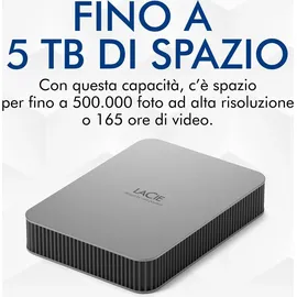 LaCie Mobile Drive Moon 1 TB USB 3.0 Silber STLP1000400