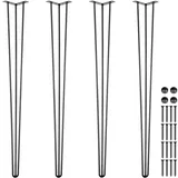 Vevor Tischbein Tischbeine Metall Schwarz 101,6 cm 4 Stück Haarnadel Tischbeine 3 Pfosten Tischfüße Verstellbar Austauschbare Diy