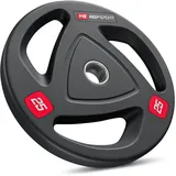 Hop-Sport 25 kg Profi Studio Gusseisen Olympia Hantelscheibe 50mm gummiert Guss Gewichte Hantel Set 50/51 mm Bohrung 1x25 kg