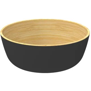 Nuts Bambus Bowl Grösse L schwarz | 22cm Durchmesser | natürliche Bowl aus Bambus | plastikfrei | Obstschale | Salatschüssel (schwarz)
