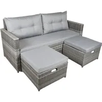 Garden Pleasure Polyrattan Lounge-Set Malta 3-tlg.