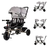 Chipolino Zwillingsdreirad Hip Hop, zwei Kinder, bis 40 kg, Sitze 360° drehbar hellbraun