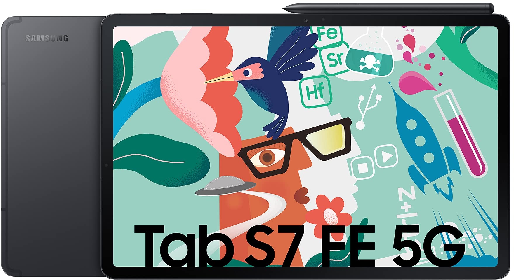 Samsung Galaxy Tab S7 FE, 12,4 Zoll, 64 GB interner Speicher, 4 GB RAM, 5G, Android Tablet inklusive S pen, Mystic Black
