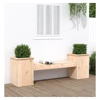 Furnicato Gartenbank mit Pflanzkübeln 184,5x39,5x56,5cm Massivholz Kiefer
