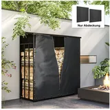 Outsunny Kaminholzregal Abdeckung 174 cm Wasserdicht 600D Oxford Schwarz