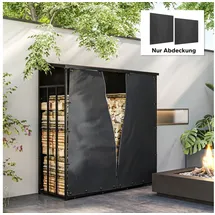 Outsunny Kaminholzregal Abdeckung 174 cm Wasserdicht 600D Oxford Schwarz