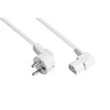 Good Connections Netzkabel Schutzkontakt-Stecker gewinkelt) an C13 weiß, 1,00 mm2, 5 m