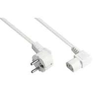 Good Connections Netzkabel Schutzkontakt-Stecker gewinkelt) an C13 weiß, 1,00 mm2, 5 m
