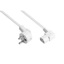 Good Connections Netzkabel Schutzkontakt-Stecker gewinkelt) an C13 weiß, 1,00 mm2, 5 m