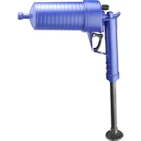 CORNAT Pömpel Pressluft Rohrreiniger Blau mit 4 Aufsätzen
