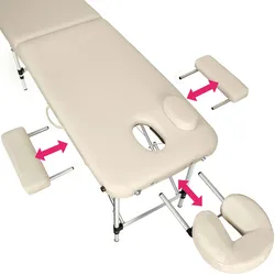 TECTAKE 2 Zonen Massageliege-Set mit Polsterung, Massagerollen und Aluminiumgestellbeige