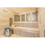 XXXL Luxus Infrarotsauna +Infrarotkabine Kombi SET Sauna inkl. Saunaofen 6 Pers.