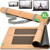 BACKLAxx BACKLAxx® Kork Yogamatte XL) mit Naturkautschuk inkl. Mattengurt nachhaltige Sportmatte Fitnessmatte mit Anti-Rutsch-Z... ® Braun