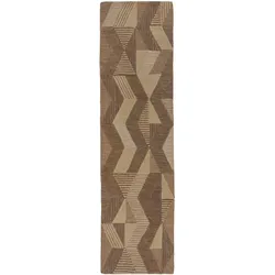 Wollteppich FLAIR RUGS "Asher", beige (natur), B:60cm H:10mm L:230cm, Wolle, Teppiche, Geometrischer moderner Wollteppich