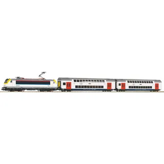 PIKO 59108 H0 SmartControl WLAN Set mit Bettungsgleis SNCB Doppelstock-Personenzug