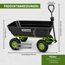 Trutzholm Bollerwagen mit Kippfunktion 400kg 125 L grün