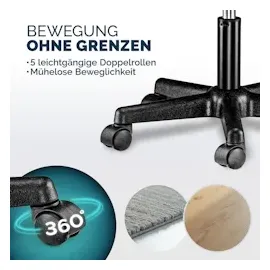 CASARIA Rollhocker Kunstleder Rot