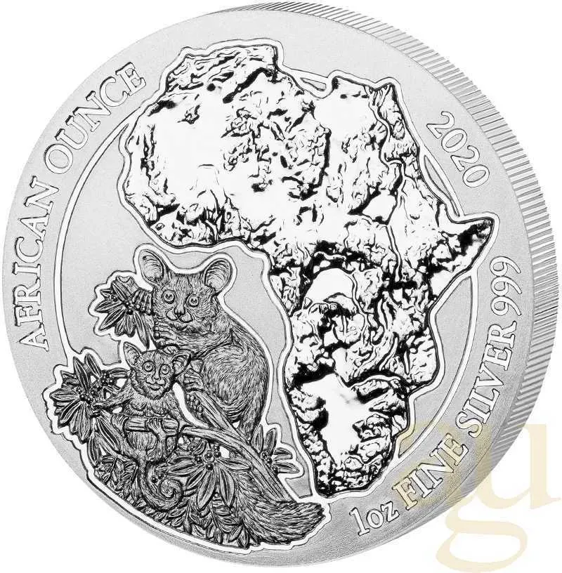 1 Unze Silbermünze Ruanda Bushbaby 2020
