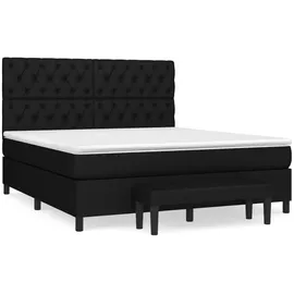 vidaXL Boxspringbett mit Matratze Schwarz 160x200 cm Stoff