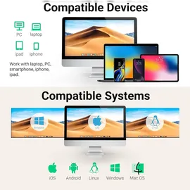 Tera Barcode Scanner 2D 1D Bluetooth USB Kabelgebunden 2000mAh Akku /Kabel/Ständer, HW0002