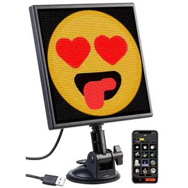Luminea Programmierbares LED-Display mit 64 x 64 LEDs, App, USB-Betrieb