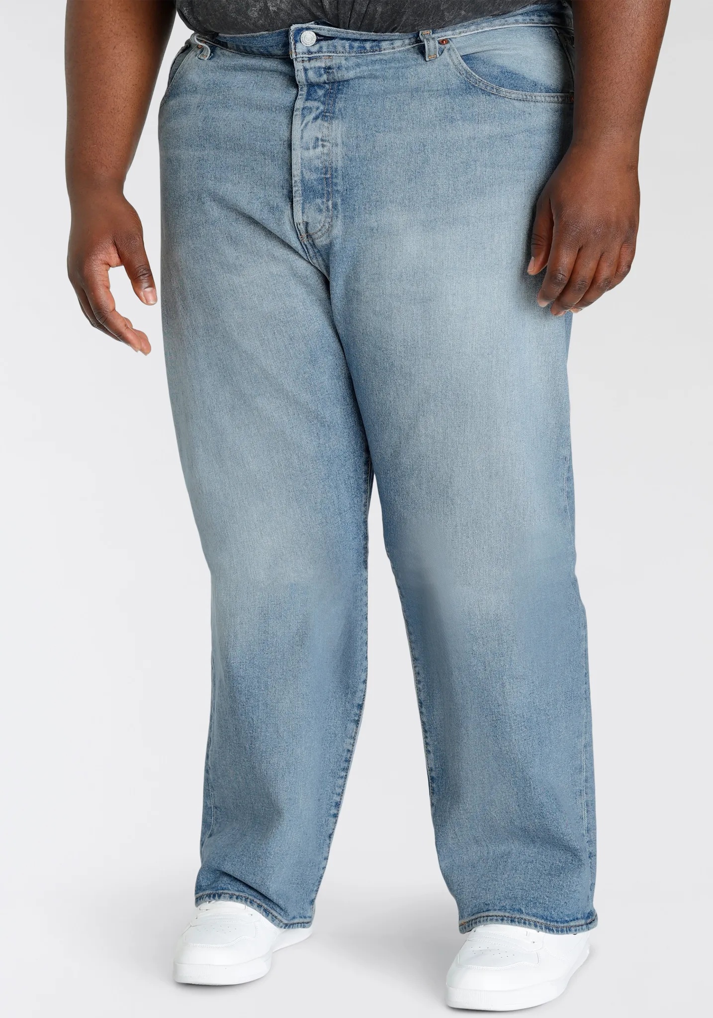 Straight-Jeans LEVI'S PLUS "501 LEVI'SORIGINAL B&T" Gr. 50, Länge 32, blau (stretch it out) Herren Jeans Straight Fit