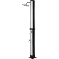 DEUBA Solardusche Gartendusche Pooldusche Schwarz Silber UV-beständigem Kunststoff Regenduschkopf