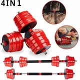 Mucola - Langhantel Kurzhantel 4in1 Set Hantelset verstellbar Gewichte 20 kg Hantel Krafttraining Hantelscheiben Langhantelstange Dumbbell