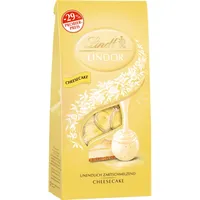 Lindt Schokolade LINDOR Kugeln Cheesecake | 137 g Beutel | ca. 10 Kugeln weiße Schokolade mit zartschmelzender Cheesecake-Füllung | Pralinen-Geschenk | Schokoladen-Geschenk