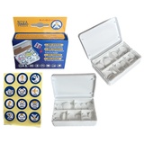 jameitop® 2 x Pillendose/Pillenbox Tabletten Dose Box 2x5= 10 Fächer für Pillen Medizin Arznei usw für Reise & Unterwegs + Sticker in 4 Sprachen