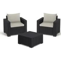 Allibert by Keter California Lounge Set 3-tlg. Anthrazit/Grau