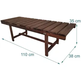Relaxdays Gartenbank 110 x 35 x 38 cm Braun