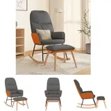 The Living Store Schaukelsessel mit Hocker Hellgrau Stoff - Schaukelstühle
